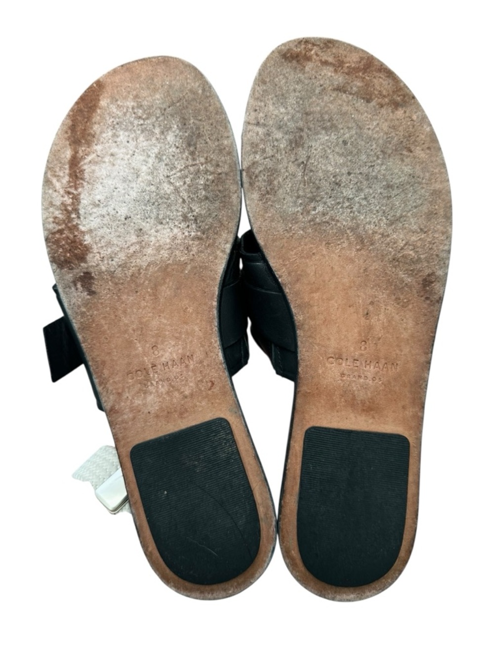 Cole Haan Amavia Black Leather Flat Sandals Slides Buckle Strap Women’s 8B - Picture 9 of 9